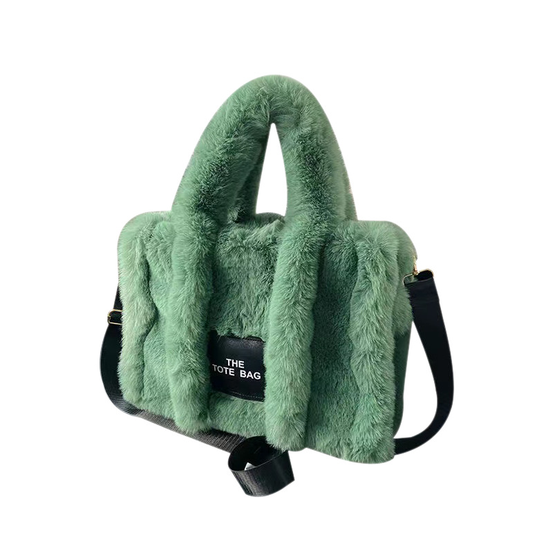 Fashion simple large capacity Black label NEW hot Tote women's hand crossbody single shoulder plush bag