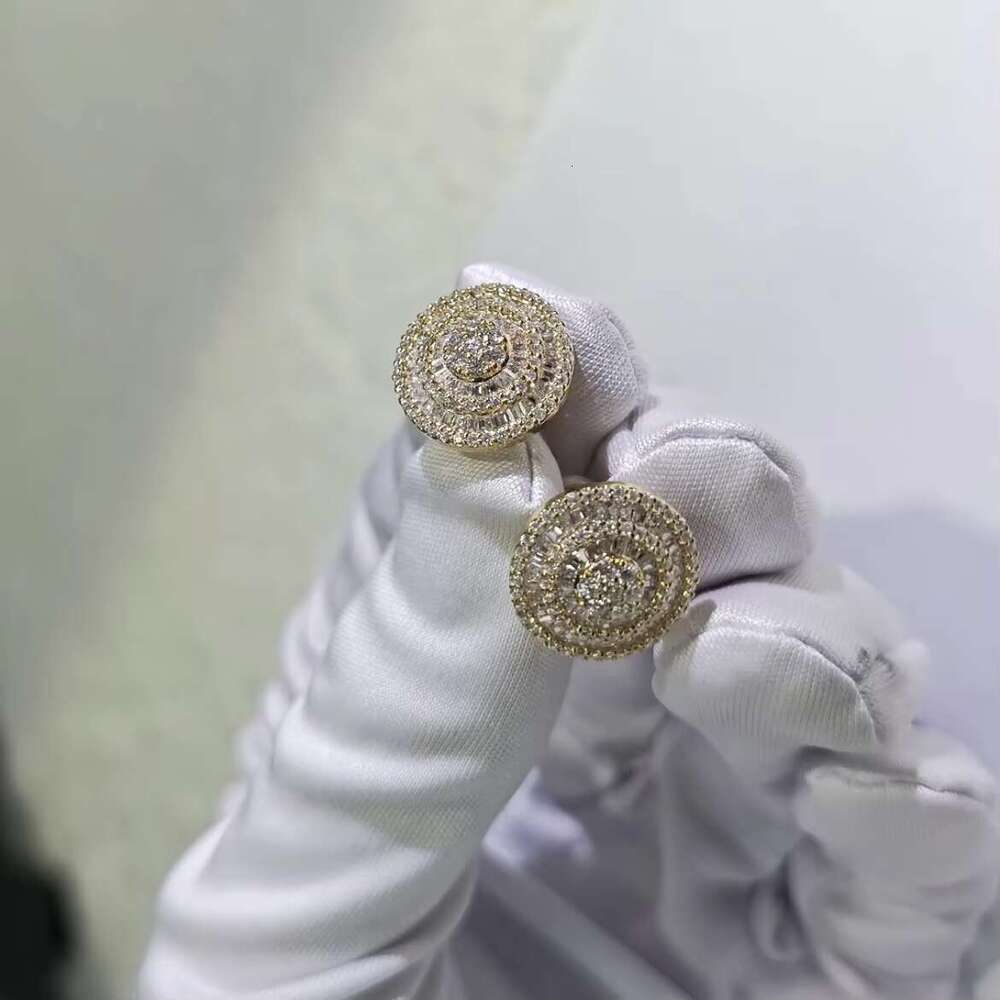 10k Real Earring White Cubic Zircon Jewelry Stud Earrings 14k Gold