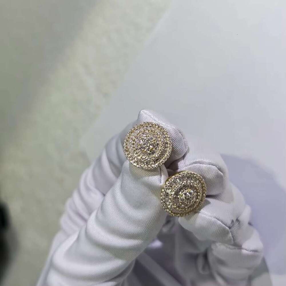 10k Real Earring White Cubic Zircon Jewelry Stud Earrings 14k Gold