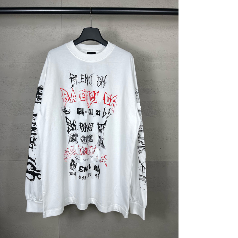 High Version Paris B 24 New Limited Printing Year Of The Loong Long Sleeve Men's And Women's Loose T-Shirt Top