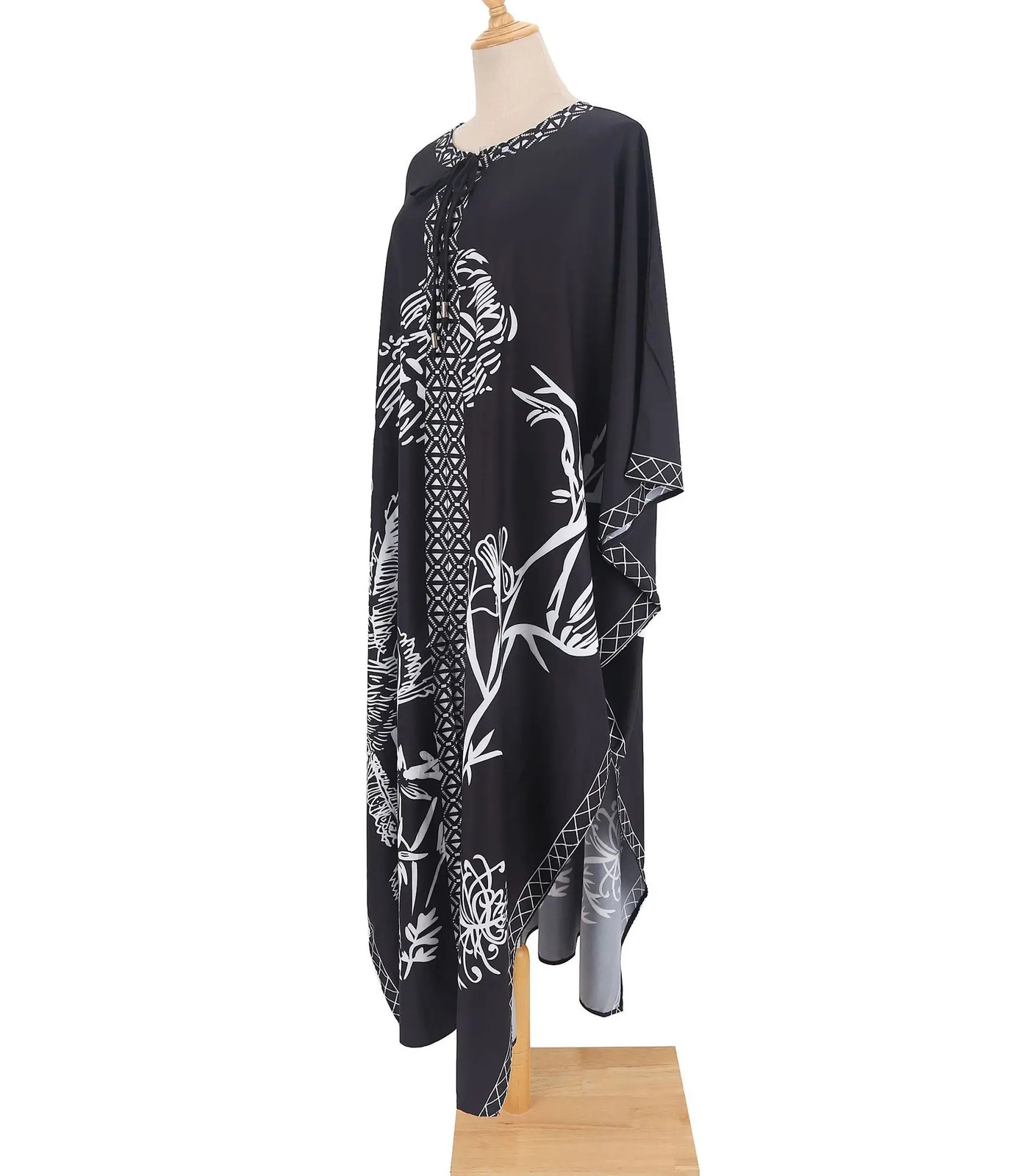 Womens Kaftan Tunic Kimono Free Size Long Maxi Party Dress for Loungewear Holidays Nightwear Dresses 250305Z