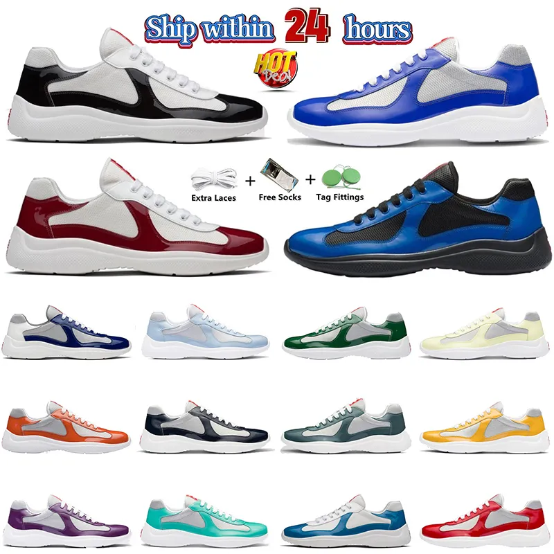 America Cup Xl Sneakers Designer Running Shoes Patent Flat Trainers for Men Leather Nylon Black Mesh Lace-up Outdoor Runner trainer Sport Shoe 38-46