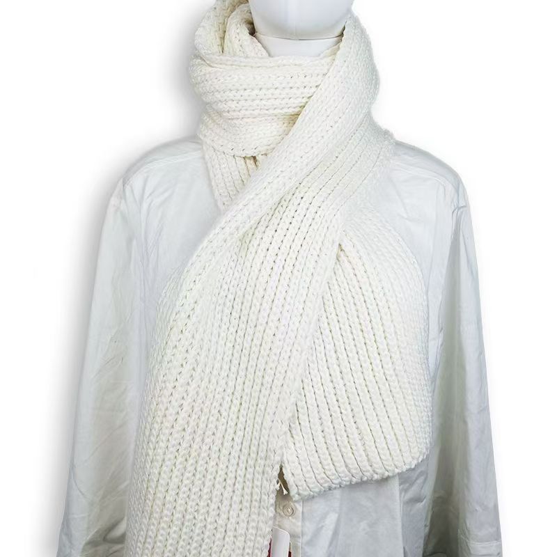 T254 Korean lazy style knitted scarf female winter new warm rectangular solid color all-match campus student couple trend