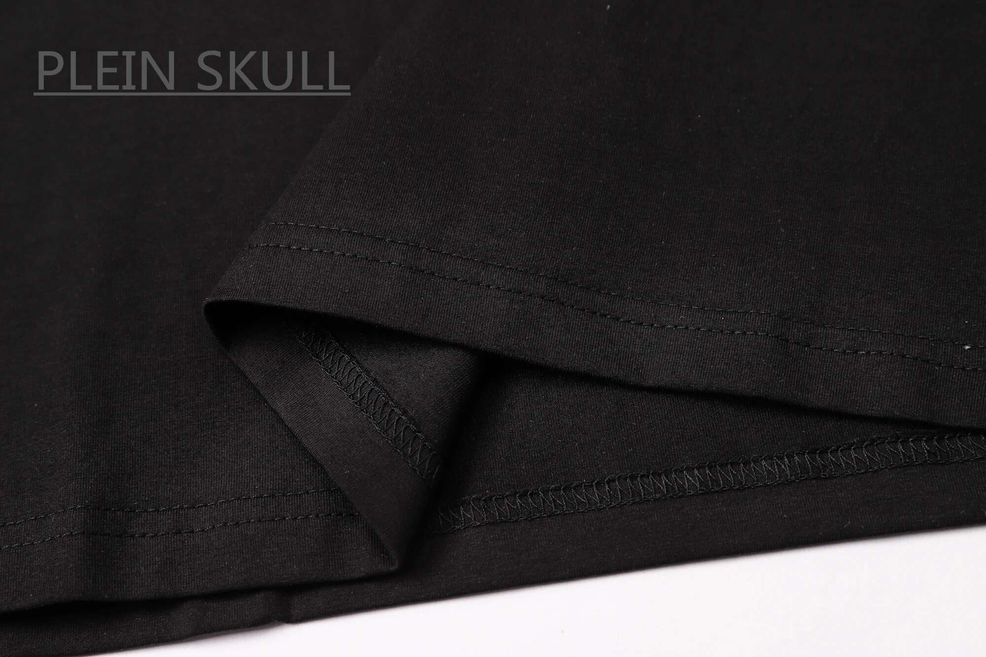 PLEIN SKULL Breathable Men's Fiess T-Shirt Cotton Classic Retro Summer Short Sleeve Top Casual Round Unisex Neck Tee