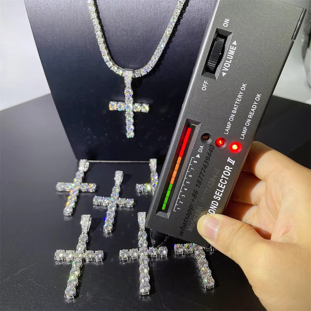Cross Jewelry S925 With Moissanite Jewelry Diamond Pendant Iced Out Pendant Cross Moissanite Cross Pendant