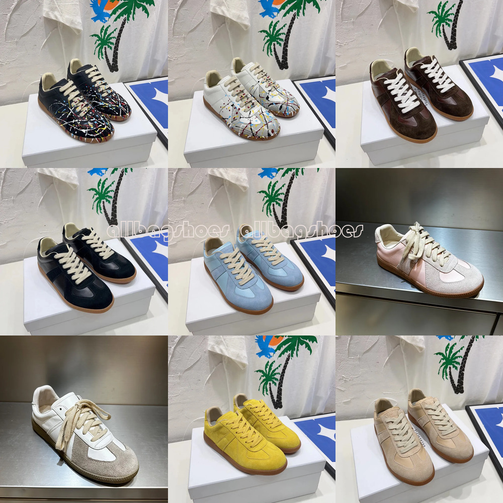 Designer Shoes Mm6 Shoes Margelas Gats Trainers Cotton Vintage Round Toe Gender Neutral Breathable Print Solid Loafer Leather Zapatos Skate Sport Sneakers 36-45