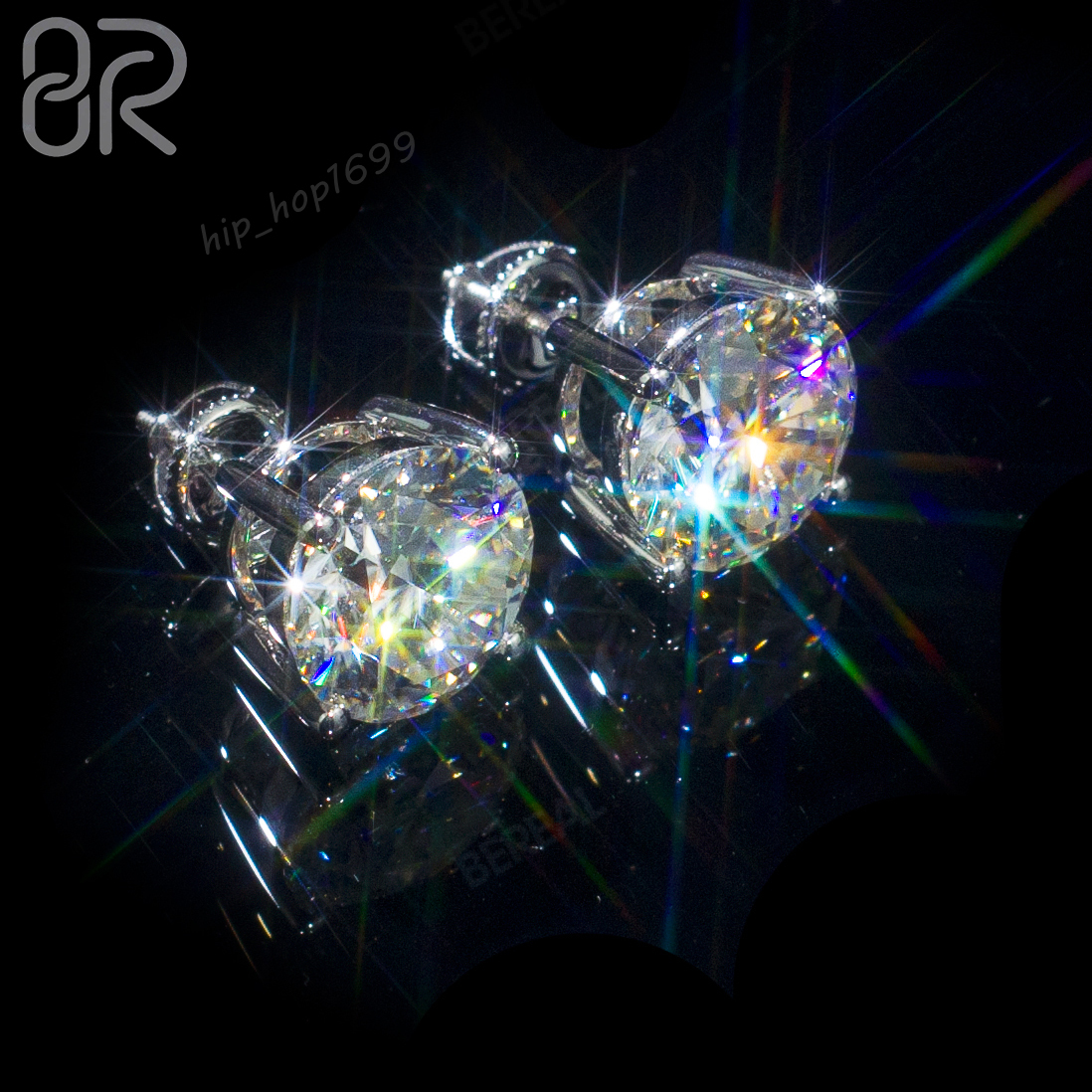 Custom Solid Gold Lab Grown Diamond Earrings Iced Out Fine 10K 14K 18K 925 Sterling Silver Diamond Stud Earring Women Jewelry