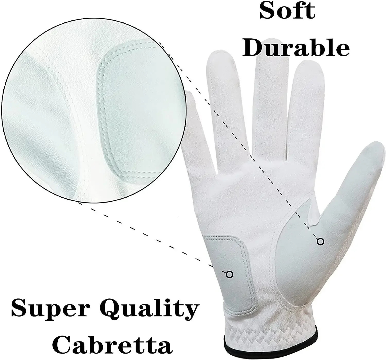 Golf Gloves Men Golfer Left Hand Right Handed Leather All Weather Grip 3 Pack 250306