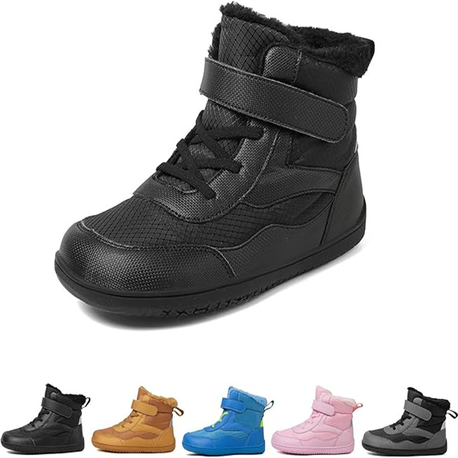 #JLD51 Sneakers Men Fashion Barefoot Boots Winter Warm Wide Toe Box Zero Drop Waterproof Non-Slip Snow Boots For Men