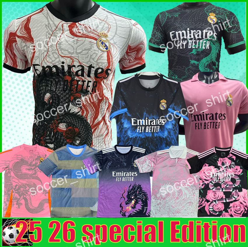 25 26 BELLINGHAM VINI JR soccer jerseys 2025 2026Madrids Special Edition Dragon snake football shirt CAMAVINGA ALABA Rodrygo men uniform fans player version