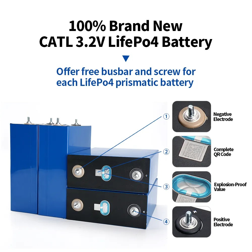 10000 Cycle Grade A Prismatic Lifepo 4 3.2V 50Ah 100Ah 105Ah 150Ah 200Ah 300Ah Lf280K 304Ah 320Ah 280Ah Lifepo4 Battery Cell