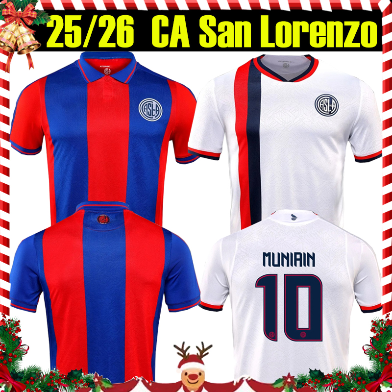 2025 26 CA San Lorenzo soccer jerseys VOMBERGAR #9 REALI #11 CUELLO #28 BRAIDA #21 25/26 Home Away TRIPICHIO #24 Men Size S-2XL football shirts