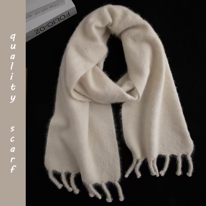 K077 Rare! Hand-combed fox velvet handmade scarf braid tassel thickened lazy soft waxy couple scarf gift