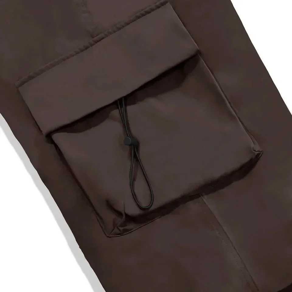 New Mens Summer Vintage Y2k Hip Hop Cargo Parachute Pants Streetwear Wide Leg Sweatpants Quick Drying High Waisted Mens PantsT250308