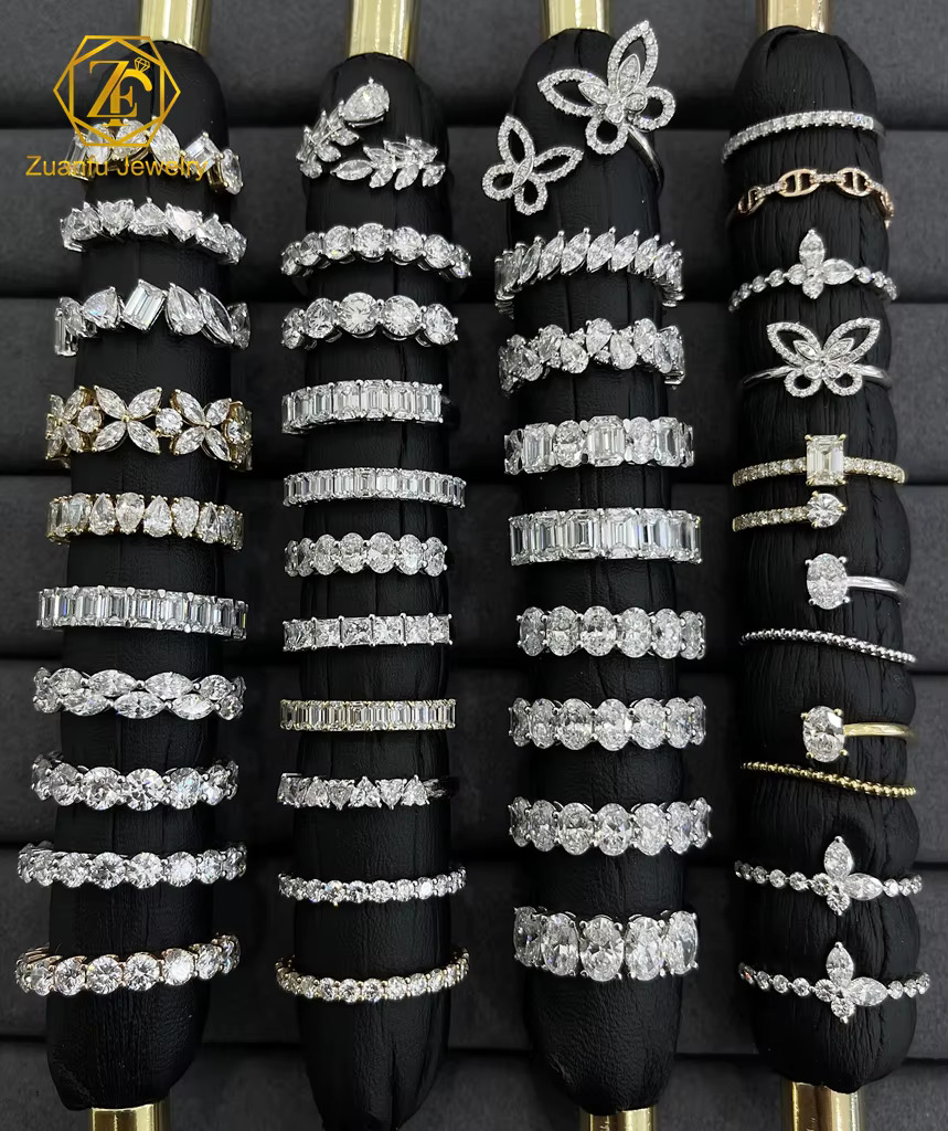 Upscale 14K LAB Diamond Jewelry Wedding Ring Band 1.6mm-3mm Round Shape VVS1 Grown Diamonds 1.8mm Enterity Ring