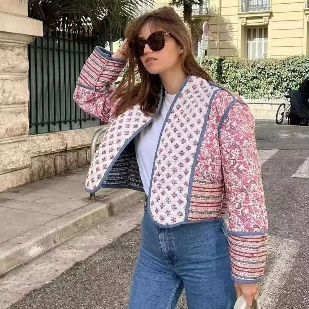 hoodie Pb&Za 2023 Autumn/Winter New Romanticism Design Sense Two Sides Wear Spliced Cotton Dress Versatile Short Loose Coat jacket