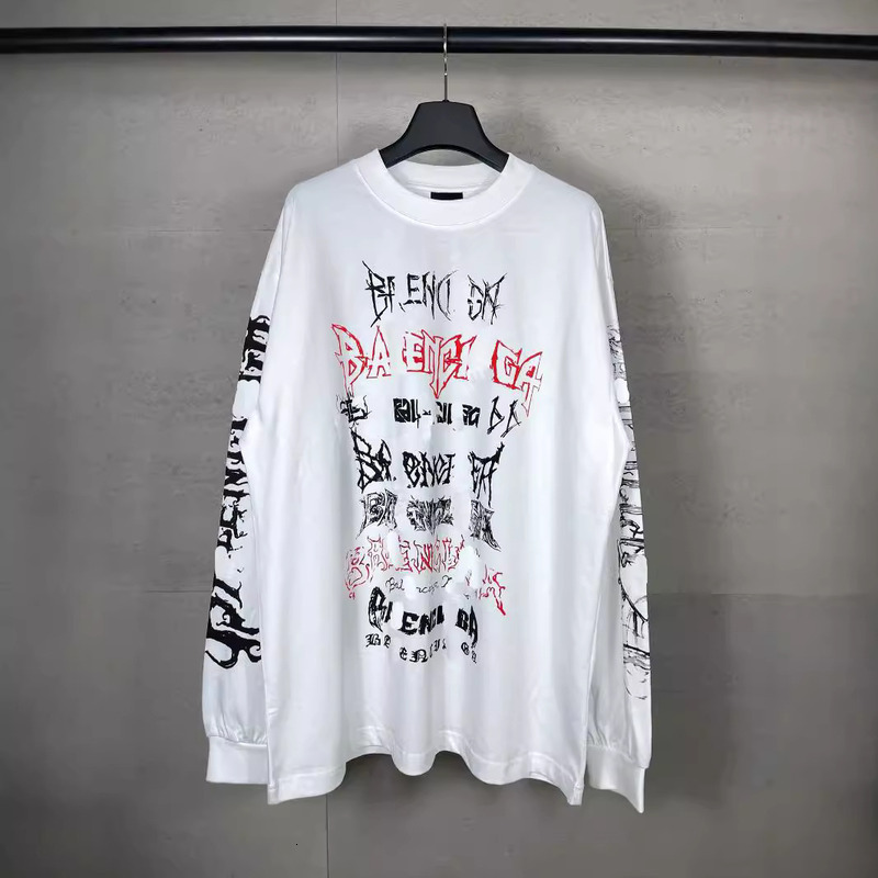 High Version Paris B 24 New Limited Printing Year Of The Loong Long Sleeve Men's And Women's Loose T-Shirt Top