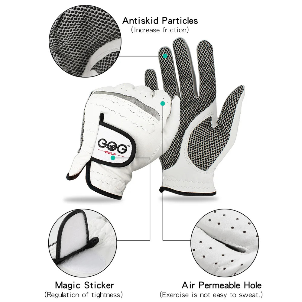8pcs Golf gloves Genuine Sheepskin leather Men Non-slip Sports gloves left right For Golfer Mens Golf Glove Soft Breathable 250306