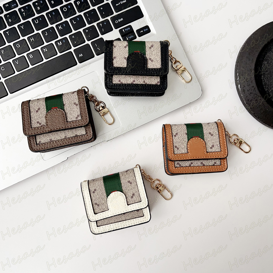 Luxury Earphone Protactor Case for Airpods 1 2 3 Pro Pro2 4 Earbuds Charging House Storage Holder Leather Protction Cover Bluetooth Headset Letter Designer Package