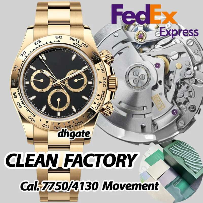 Mens Designer High Quality super CLean factory Watches Men 40MM Automatic Chronograph Cal.4130 movement Sapphire glass Luminous Dive100M Watch Women