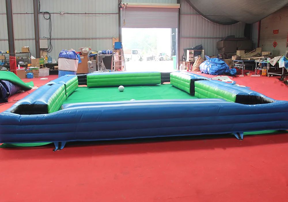 10mLx6mW (33x20ft) with 16balls Funny Billiard Sport game inflatable football snooker table,soccer pool table for amusement park with blower