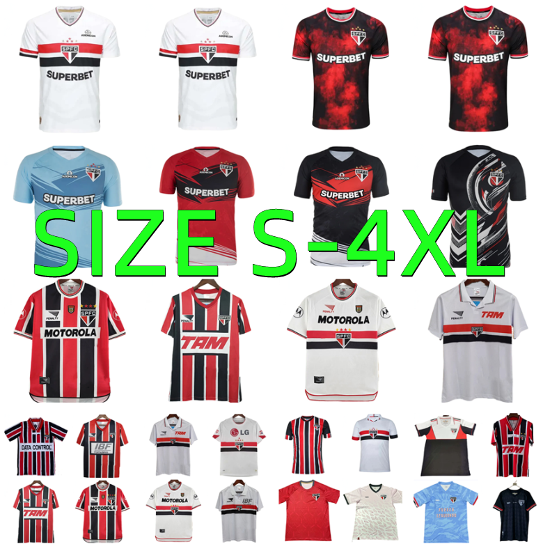 91 93 94 96 99 00 07 08 24 25 26 Retro Sao Paulo Soccer Jersey 1991 992 1993 1994 1996 1999 2000 2025 2026 LUCAS JAMES PABLO MAIA GALOPPO LUCIANO CALLERI football shirt
