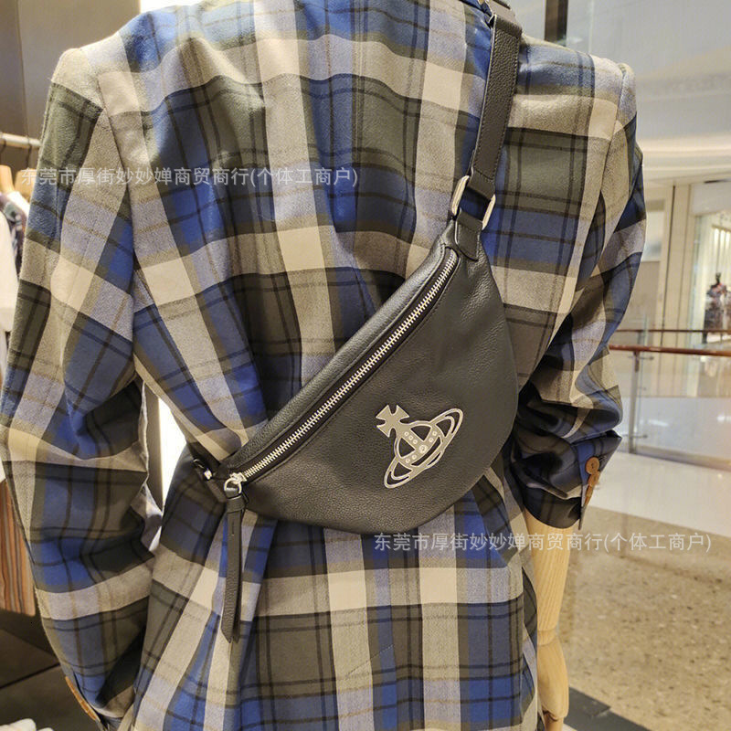 Vivienmes Viviannes Vivinne Small and niche Empress lychee patterned waist bag unisex shoulder crossbody bag leather cas wests woods