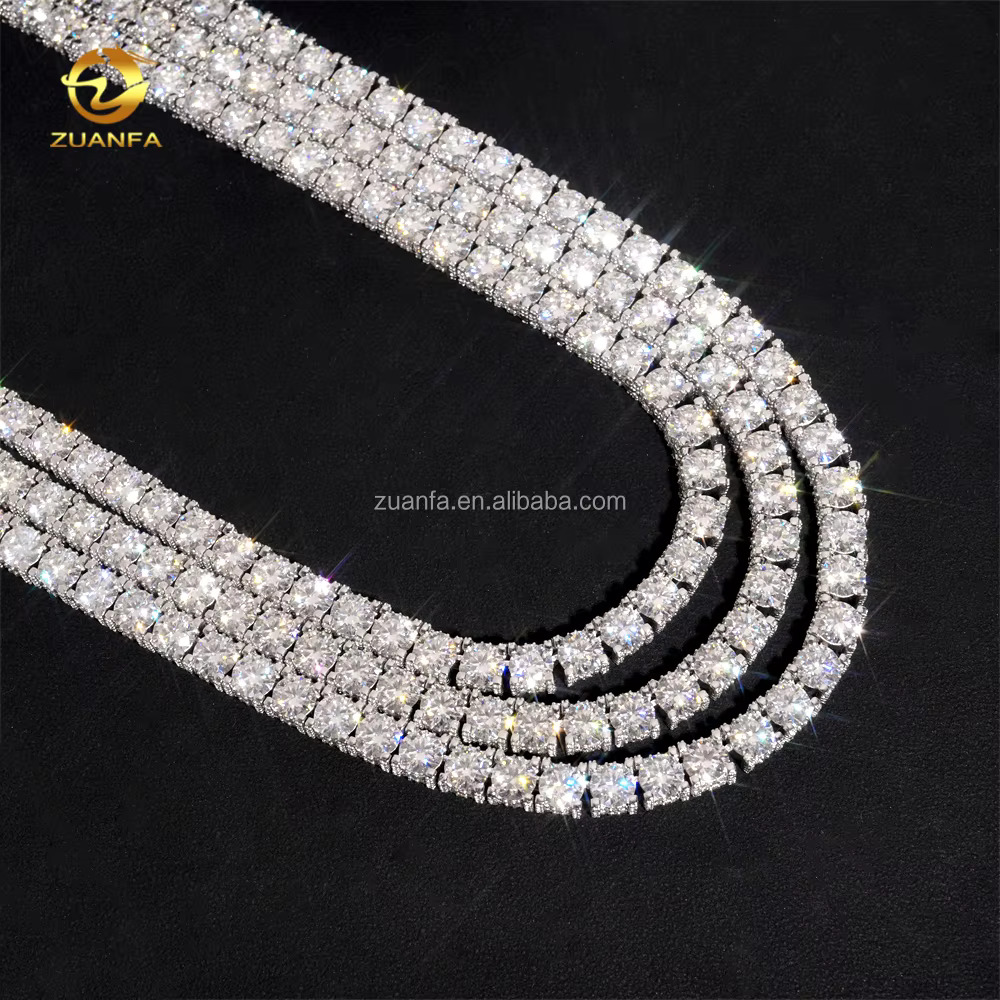 Bulk Stock New Arrivals Hot Selling Iced Out Hip Hop 925 Silver VVS1 5mm 6.5mm Moissanite Diamond Cluster Tennis Chain Bracelet