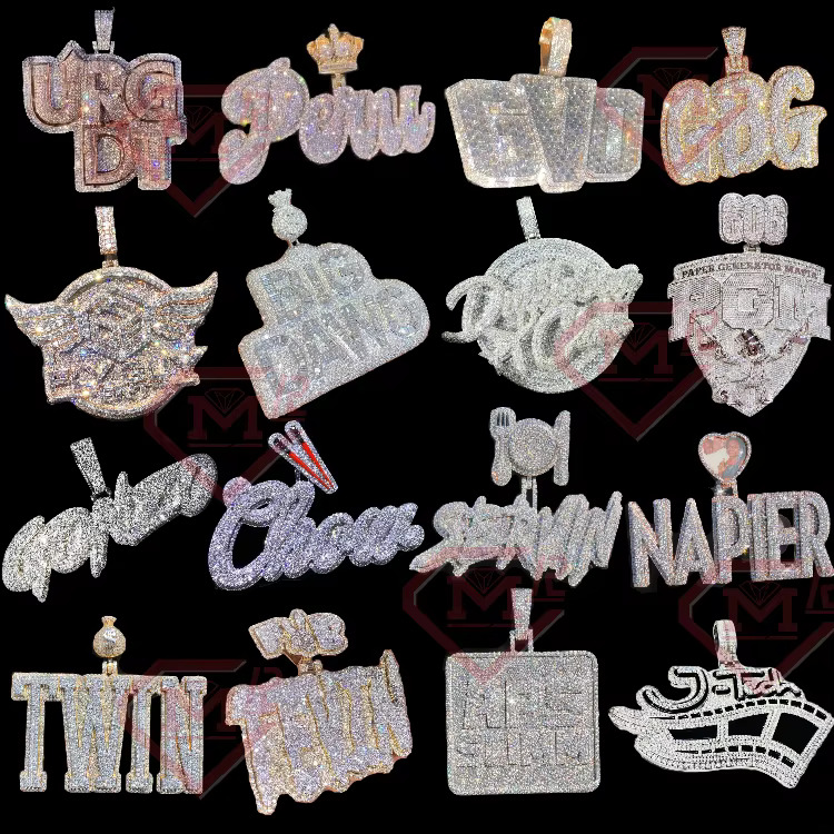Hiphop Moissanite Cross Pendant 925 Sterling Silver Big Iced Cross Custom Vvs Moissanite Pendant