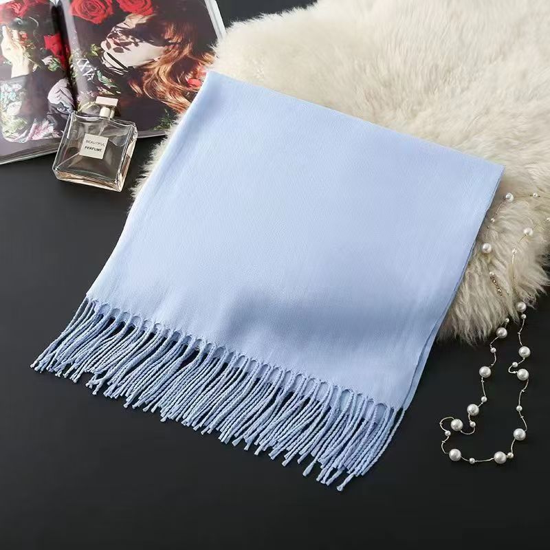 T250 scarf women autumn and winter emerald green shawl wool cashmere yarn knitted men's neck scarf dual use