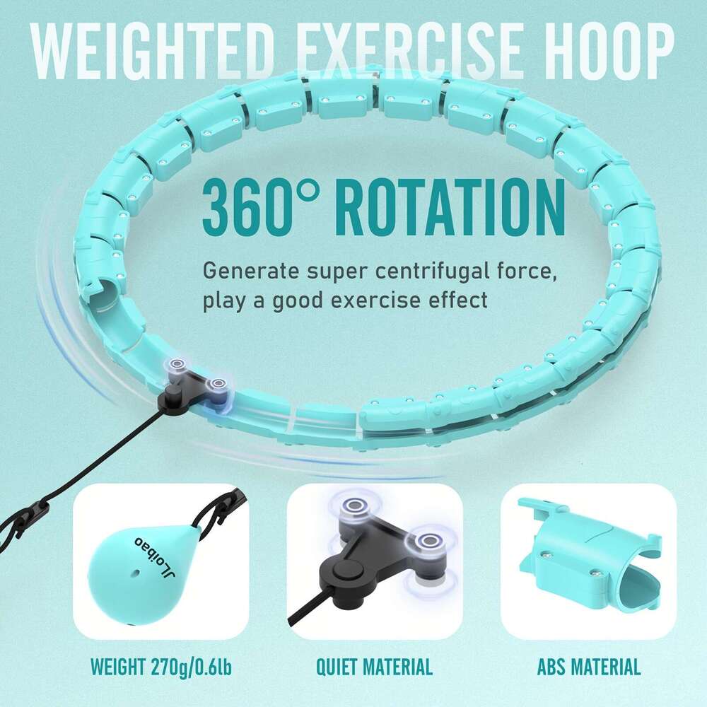 Exercise Hoop 46in/117cm Weighted Fiess Circle, 24-Section Detachable Exercise Ring, ABS Material, Body Shaping & Waist Slimming, dh910351303