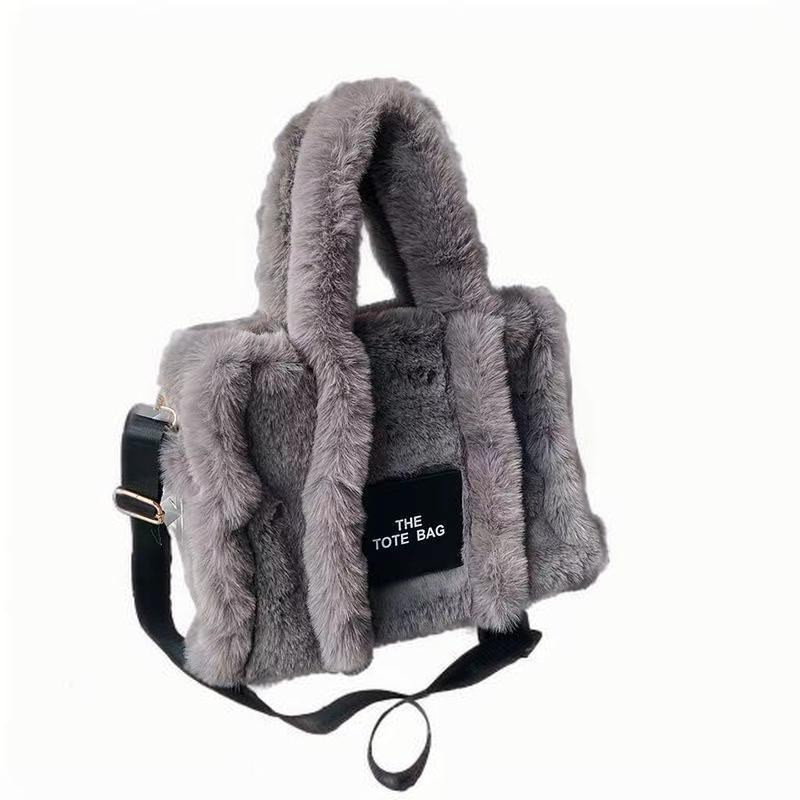 2025 NEW hot women Fashion simple large capacity Black label Tote women's hand crossbody single shoulder plush bag