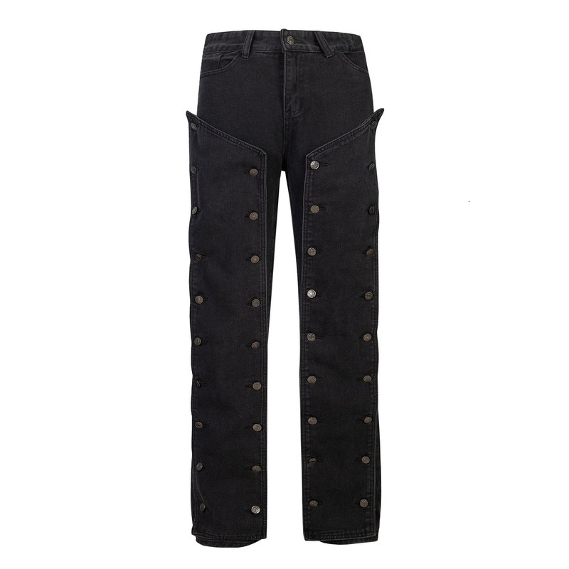 YPROJECT New Splicing Trend Detachable Distressed Loose Straight Leg Deconstructive Jeans