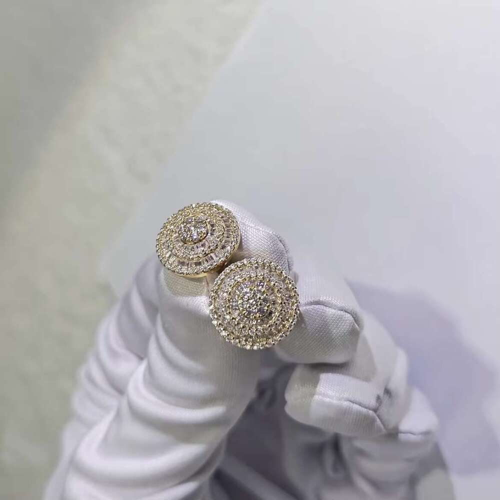 10k Real Earring White Cubic Zircon Jewelry Stud Earrings 14k Gold