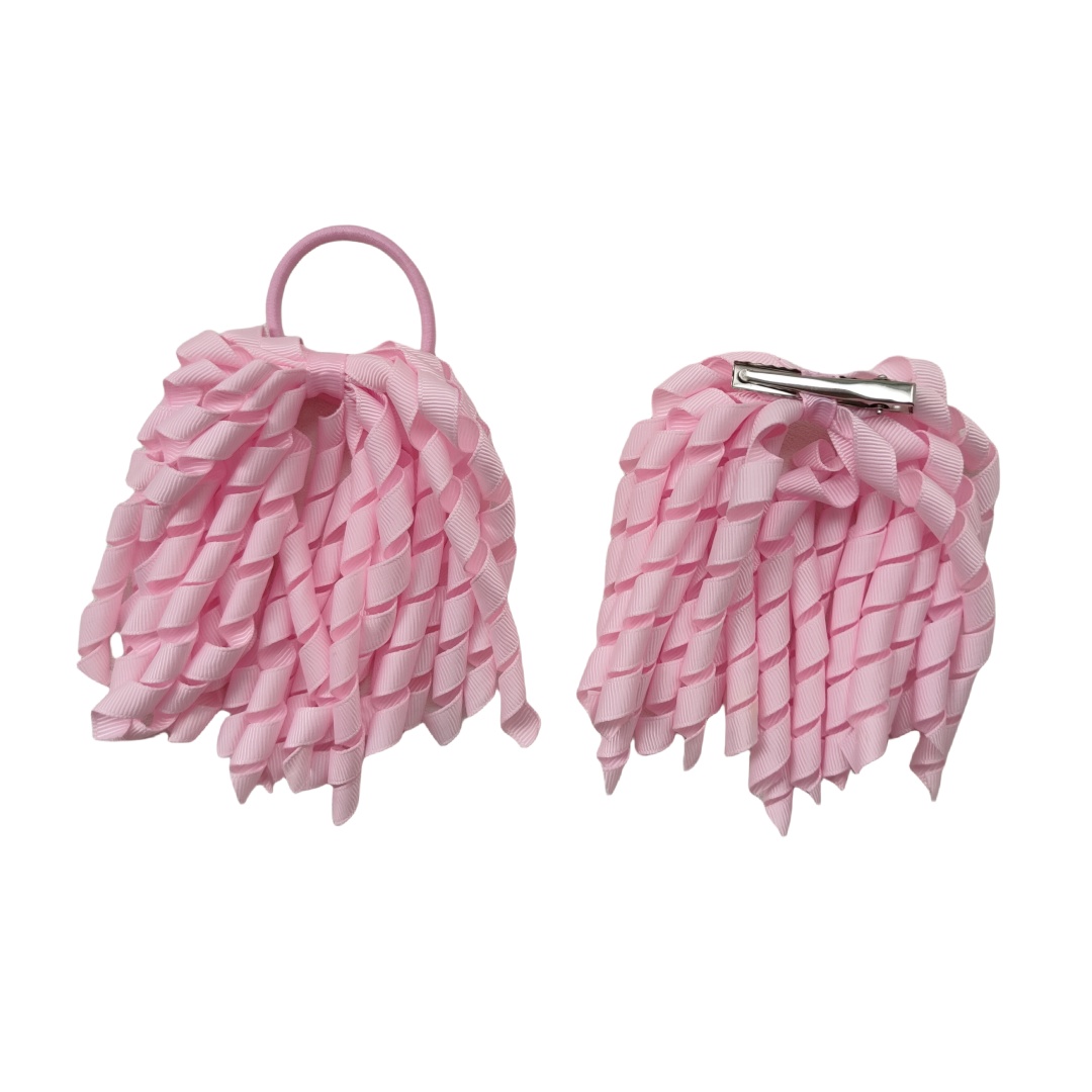 Woman Girl 5" Korker Elastic Hairband Scrunchie Hair Ties Clip Accessories Pony Tail Band Curly Ribbons Streamers Corker Bows School Dance Flower