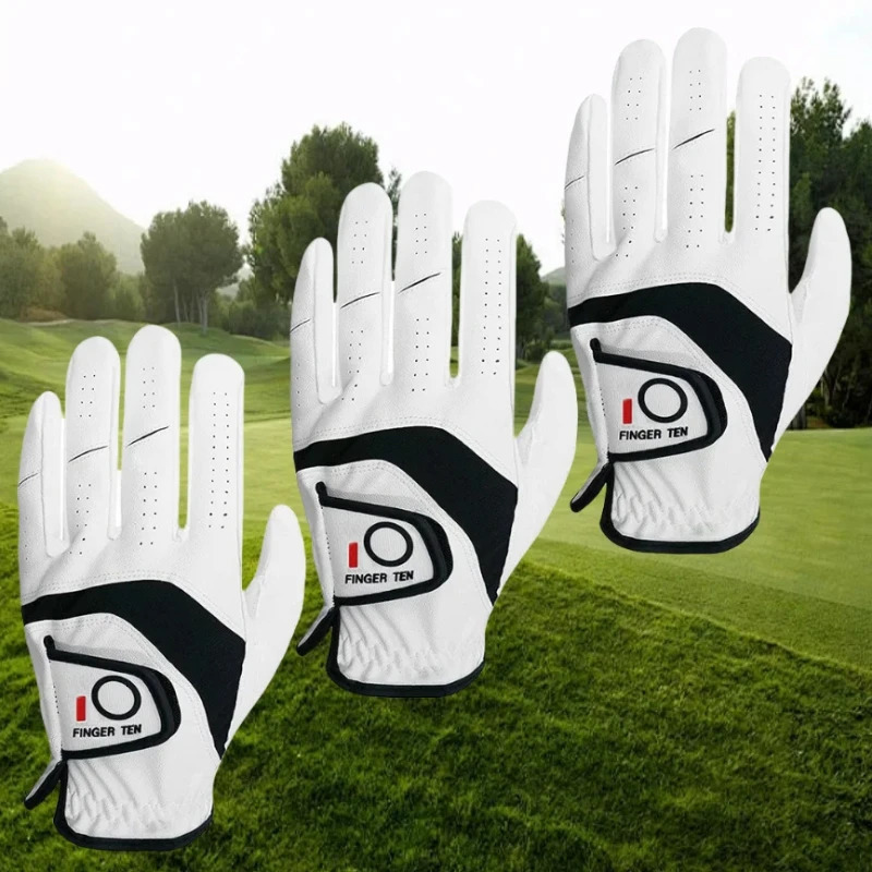 Golf Gloves Men Golfer Left Hand Right Handed Leather All Weather Grip 3 Pack 250306