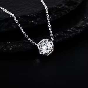 S Solid Sier Necklace Earrings Rings Set Fashionable Honeycomb Moissanite Jewelry With Pearl Main Material