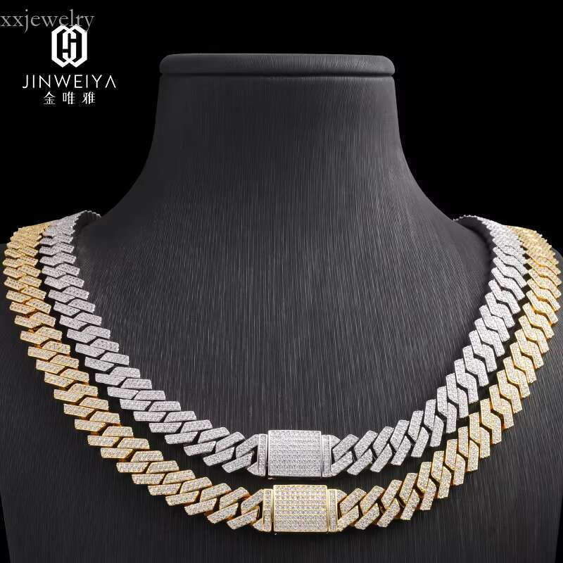 Wholesale Price Gold Plated HIphop Factory Sterg Sier Iced Out Moissanite 10mm Cuban Chains for Men