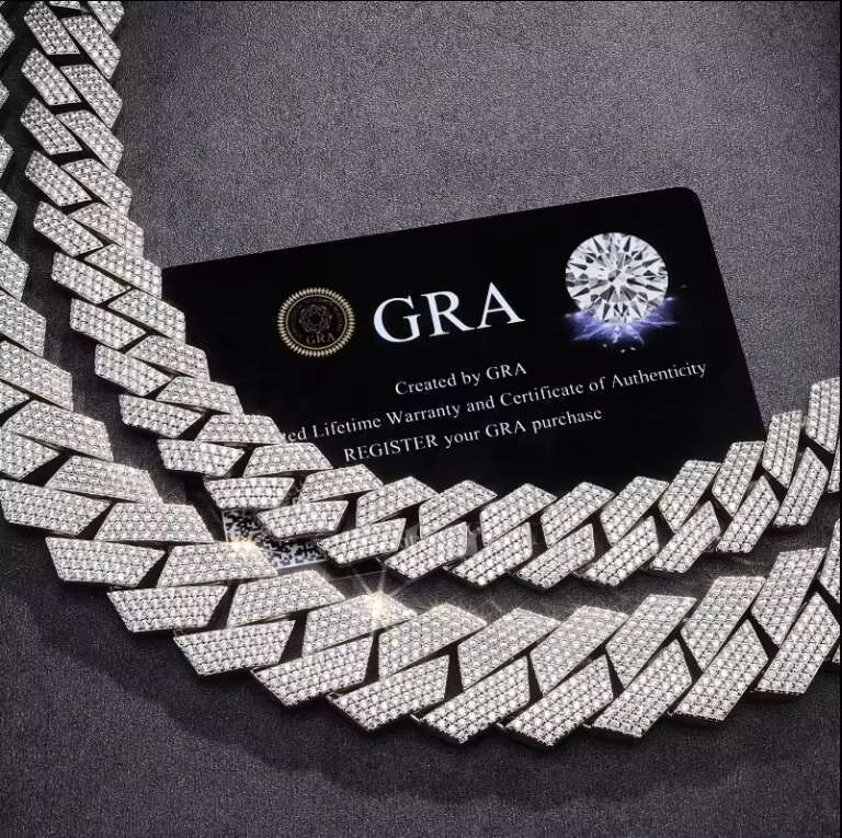 8MM Sterg Moissanite k Punk Cuban Chain Hip Hop Sier Necklace Bracelets