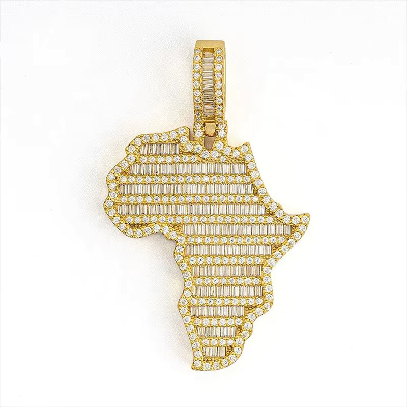 Hip Hop Jewelry Pass Diamond Tester Bling Large 2.25 Inches Iced Out Baguette Moissanite Africa Pendant for Chain Men Women