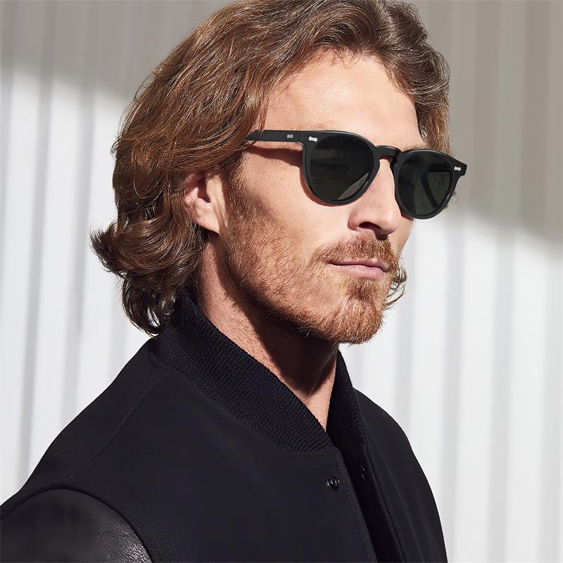 CARFIA Retro Acetate Polarized Sunglasses for Men UV Protection, Vintage Round Frame Eyewear with Gold Filigree