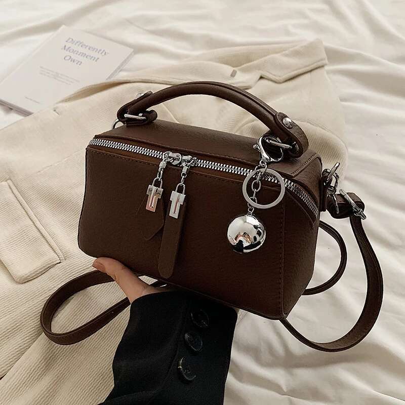new classic black square designer women s handbag autumn new multifunctional small shoulder crossbody bag with elegant spherical pendant trendy should