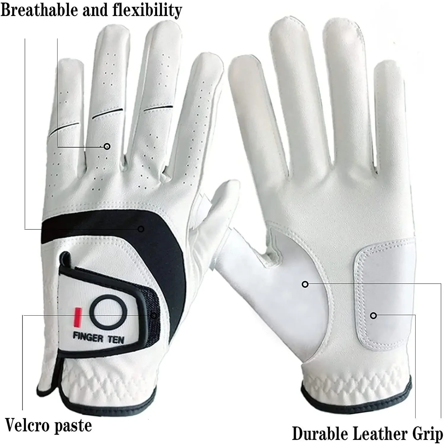 Golf Gloves Men Golfer Left Hand Right Handed Leather All Weather Grip 3 Pack 250306