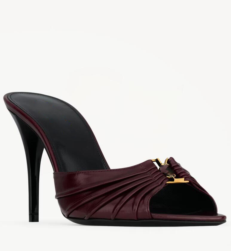 Designer High Heels slingback heels Women Luxury Sandals Classics Paris Dress Shoes Patent Leather Gold Black Fashion Sandals Party Wedding Office slim heels 35-43