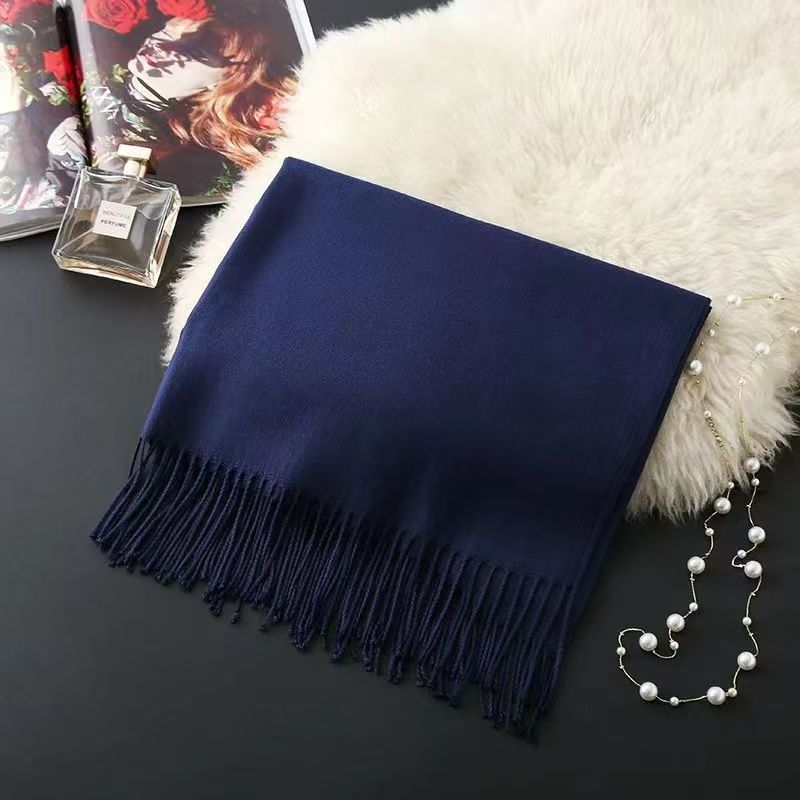 T250 scarf women autumn and winter emerald green shawl wool cashmere yarn knitted men's neck scarf dual use