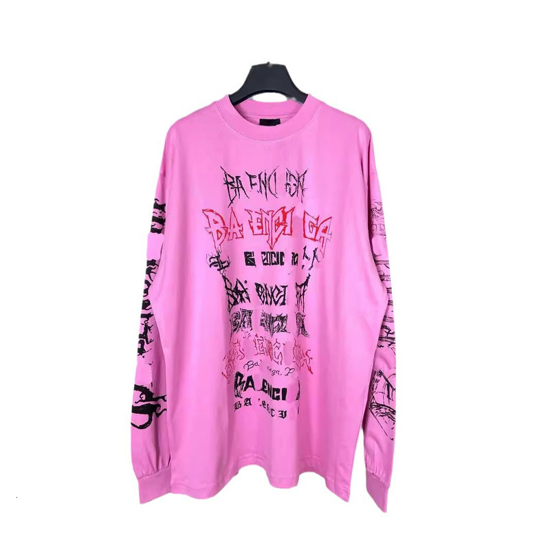 High Version Paris B 24 New Limited Printing Year Of The Loong Long Sleeve Men's And Women's Loose T-Shirt Top