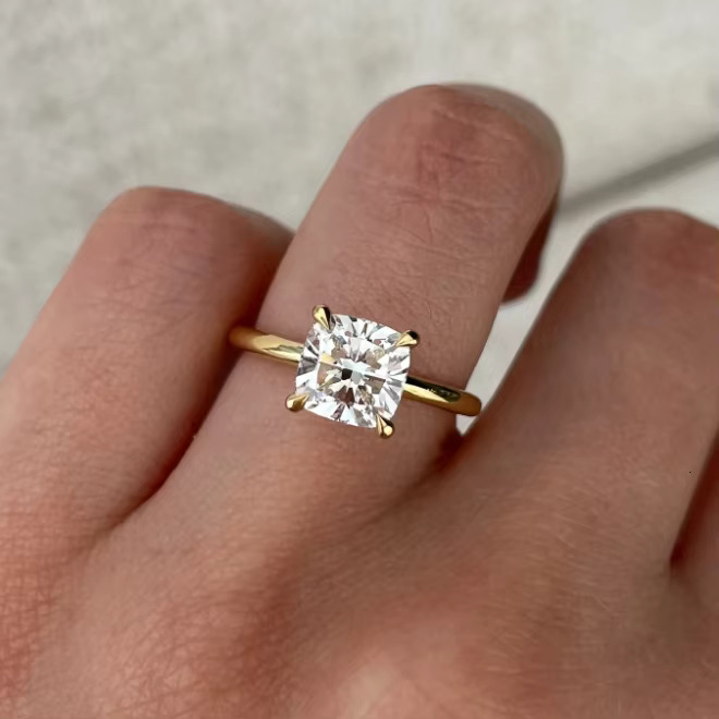 Custom 18K Gold Solitaire Jewelry IGI Certified HPHT Lab Created CVD DEF VVS VS Pear Radiant Oval Lab Grown Diamond Ring