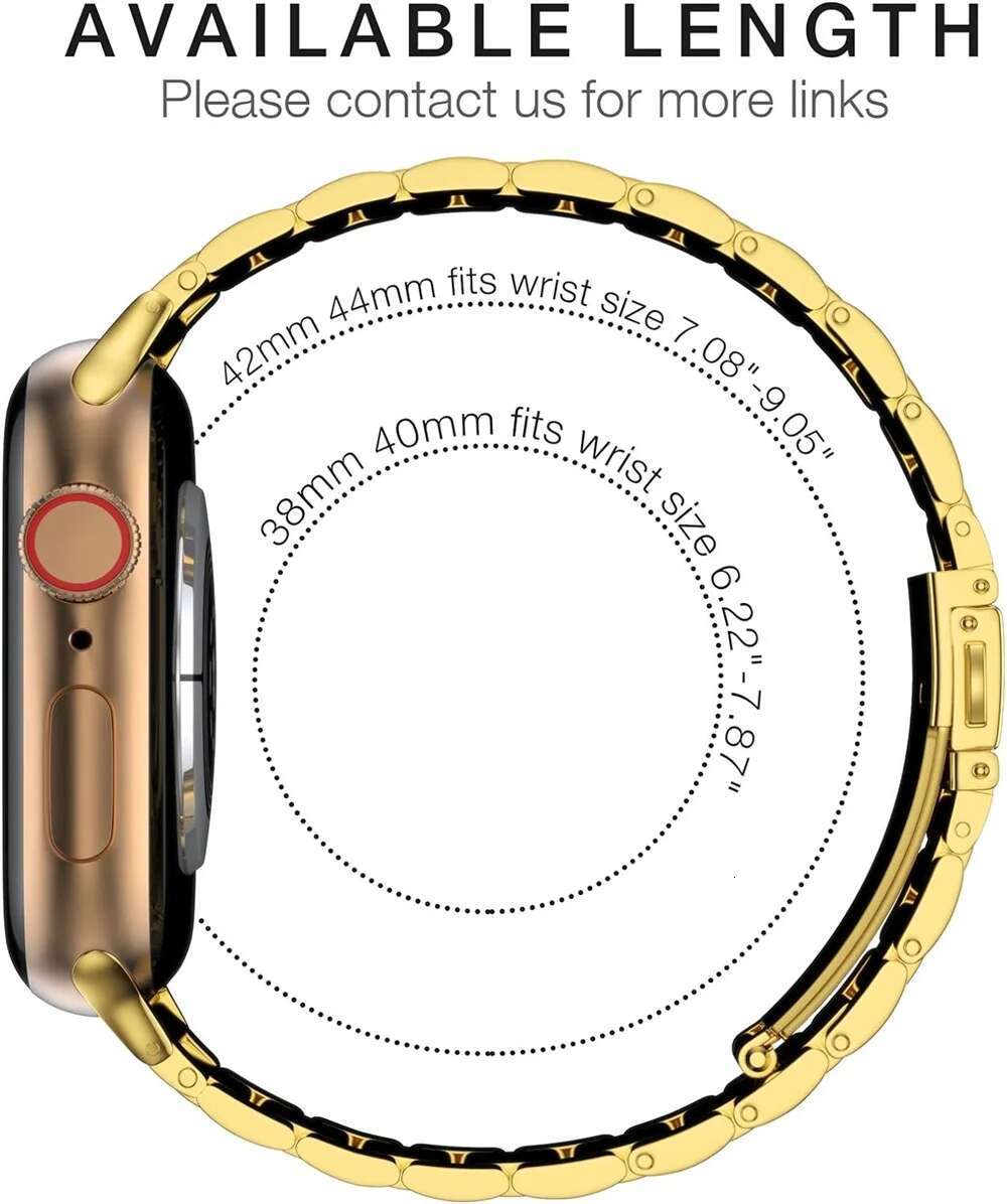 a Watch Band Ultra 1/2 49mm 7 8 9 45mm Stainless Steel Strap for iWatch 6 5 4 3 44mm 42mm 41mm 38m Golden Wristband