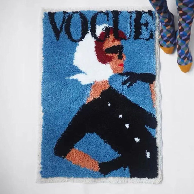 Cartoon puppy carpet, plush entrance door mat, home shower room, water absorbing foot pad, thickened and anti slip H260226