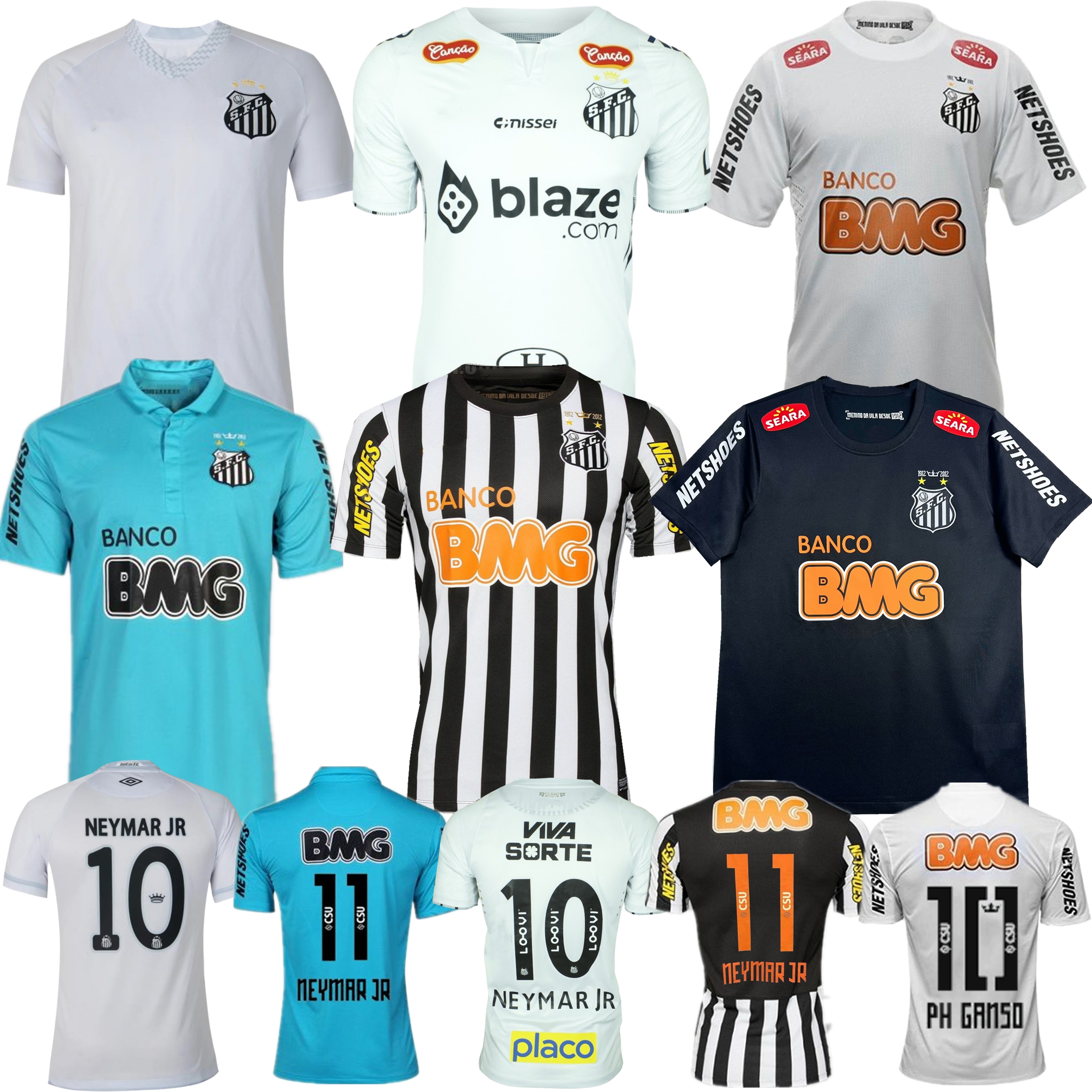 2025 2026 2012 2013 Santos fc retro soccer jerseys 12 13 NEYMAR JR Ganso Elano Borges Felipe Anderson vintage classic home away 3rd football shirt